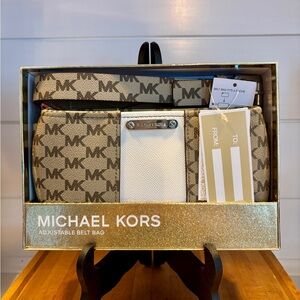 Michael Kors Signature Belt Bag with White Accent
